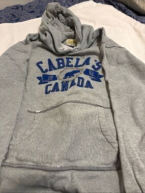 Cabela's Gray Hoodie with Blue Canada Applique